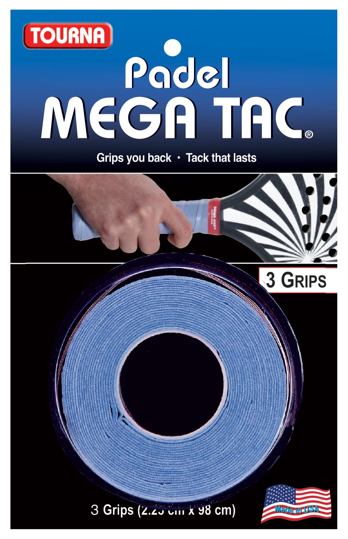 Tourna Padel Mega Tac 3 Pack Blue