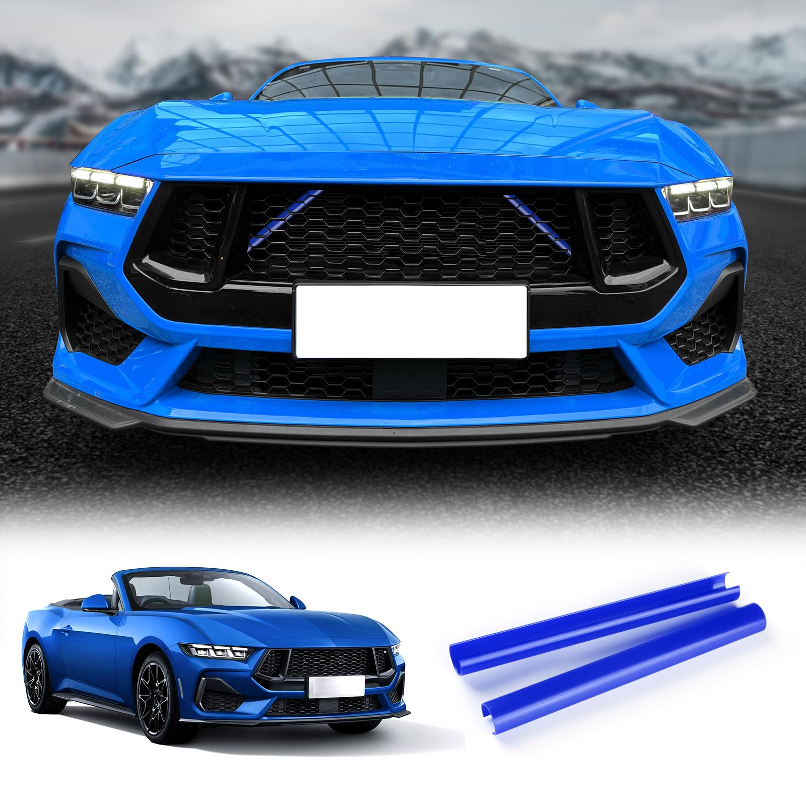 Amazon.com: KUNGKIC For 2024 2025 Mustang Grill Inserts Trims ABS