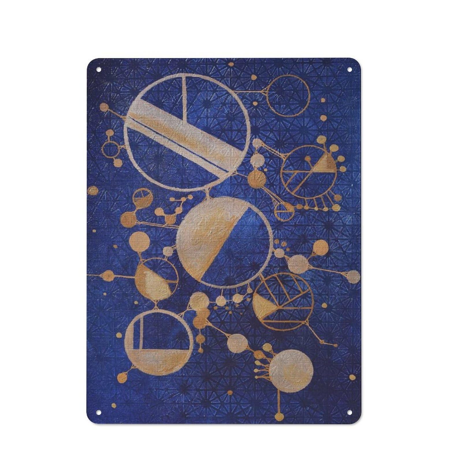 Classic Kitchen Metal Sign 40x30cm Featuring Blueprint, Cafe Wall Decor for Restaurant, Kitchen, Counter Or Breakfast Nook