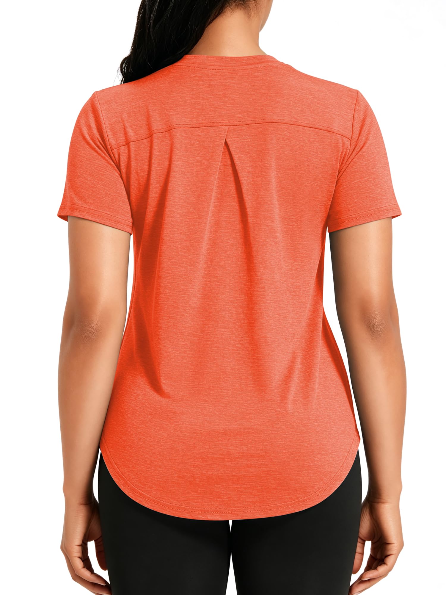 Memouniva Sportshirt Damen Kurzarm Sport Oberteile Fitness Yoga T-Shirt Leicht Funktionsshirt Atmungsaktiv Laufshirt