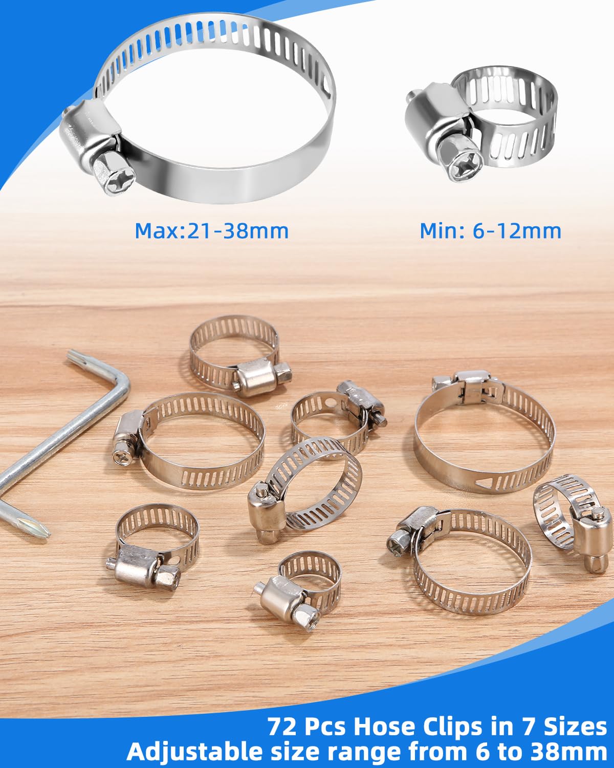 25 Colliers De Serrage Inox 13-19mm Acier 304 - Kit Professionnel Plomberie Et Auto