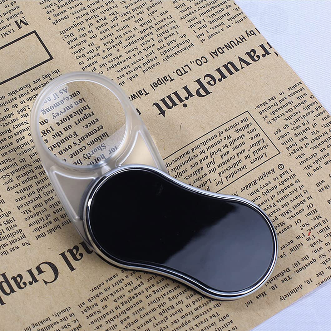 Mini lupa 3,5X z diodami LED Składana kieszonkowa lupa z lupą z czarną obrotową skórzaną osłoną ochronną do biżuterii, czytania, hobby, Sc A Powiększające (