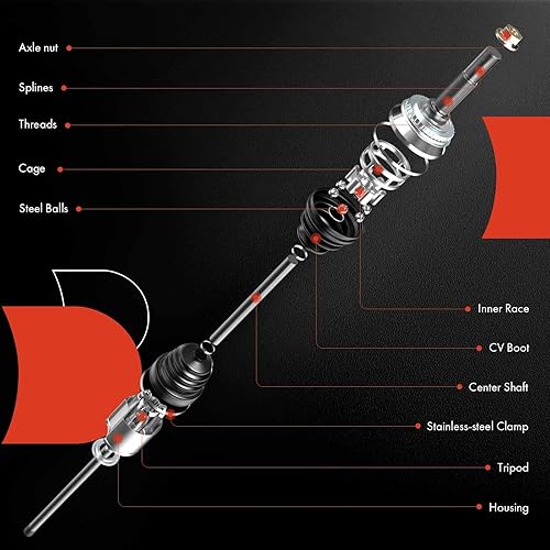 Miniatura 6 de A-Premium Conjunto de eje de eje CV compatible con Mazda 6 2014-2017 2.5L, CX-5 2014-2017 2.5L, FWD y solo transmisión automática, lado delantero