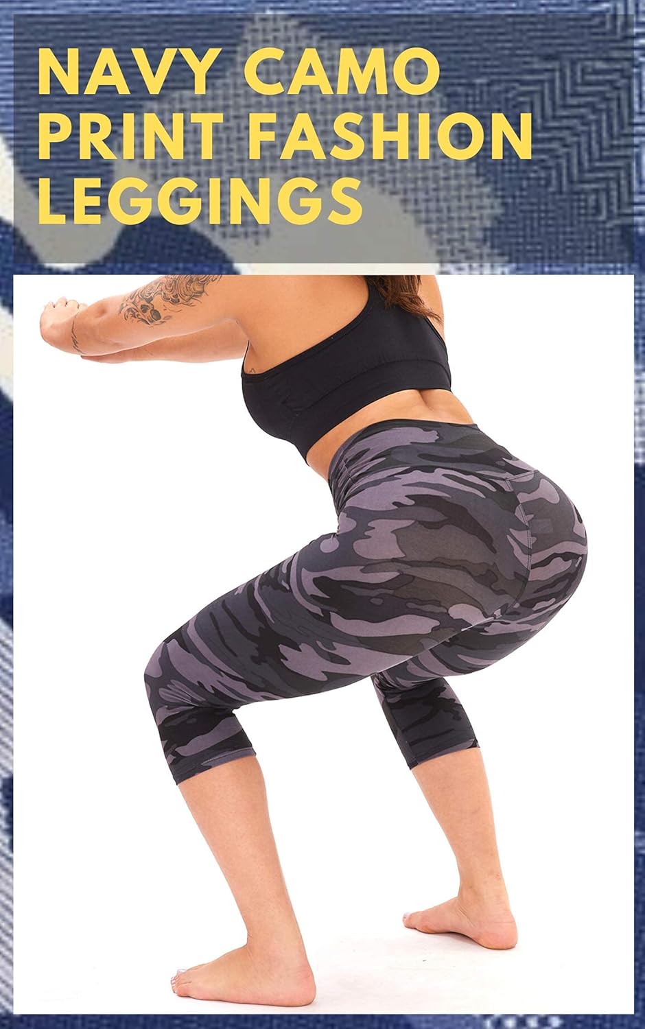 CAMPSNAIL High Waisted Leggings for Women - Buttery Soft Tummy Control Printed Capri Pants for Workout Yoga at  Women’s Clothing store