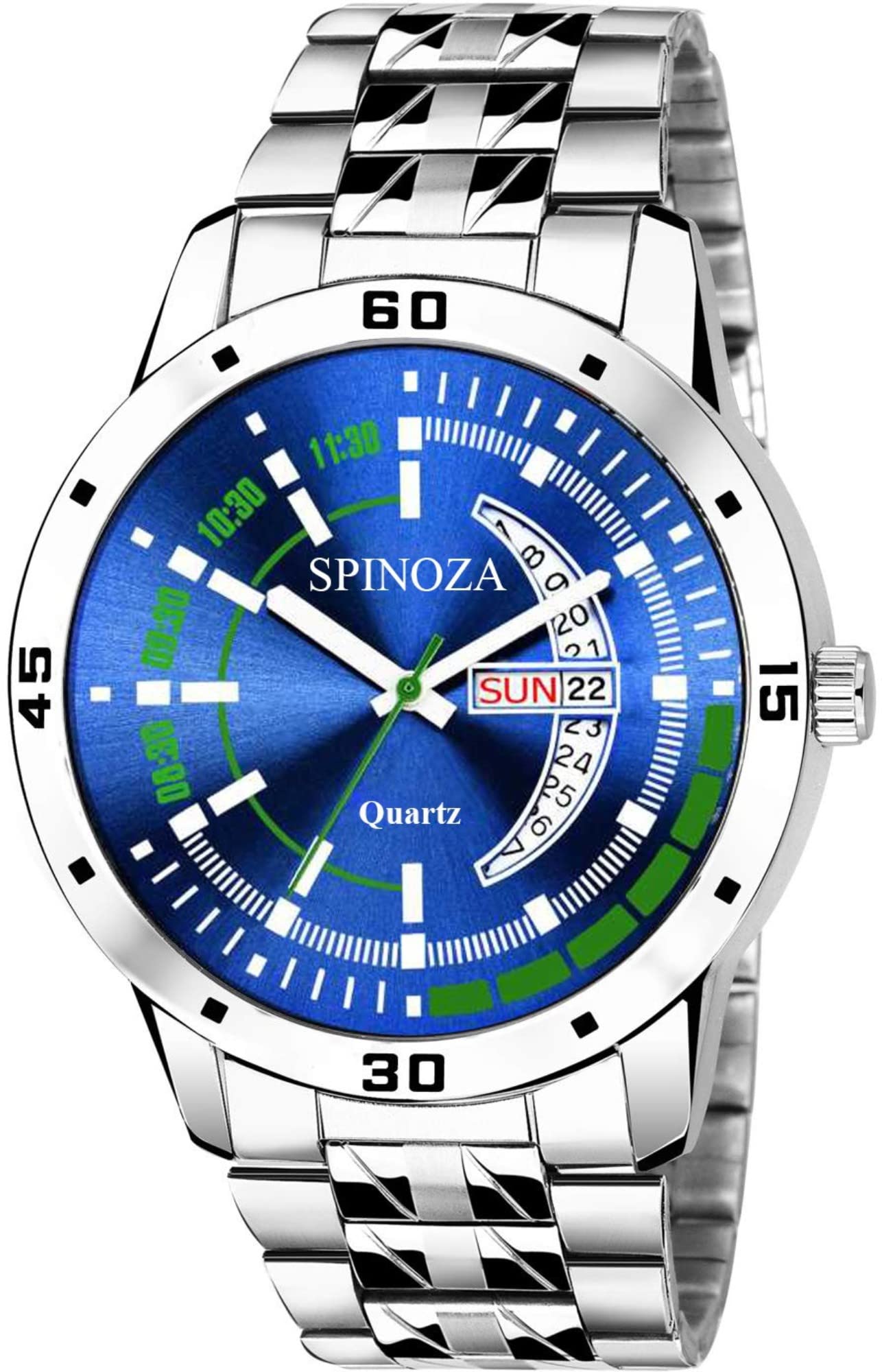 SPINOZA Blue color working day and date steel quality watch for men and boys -(PO1).(P_C_B_9015) (Blue) (B0C1ZWQMTV) Amazon Price History, Amazon Price Tracker