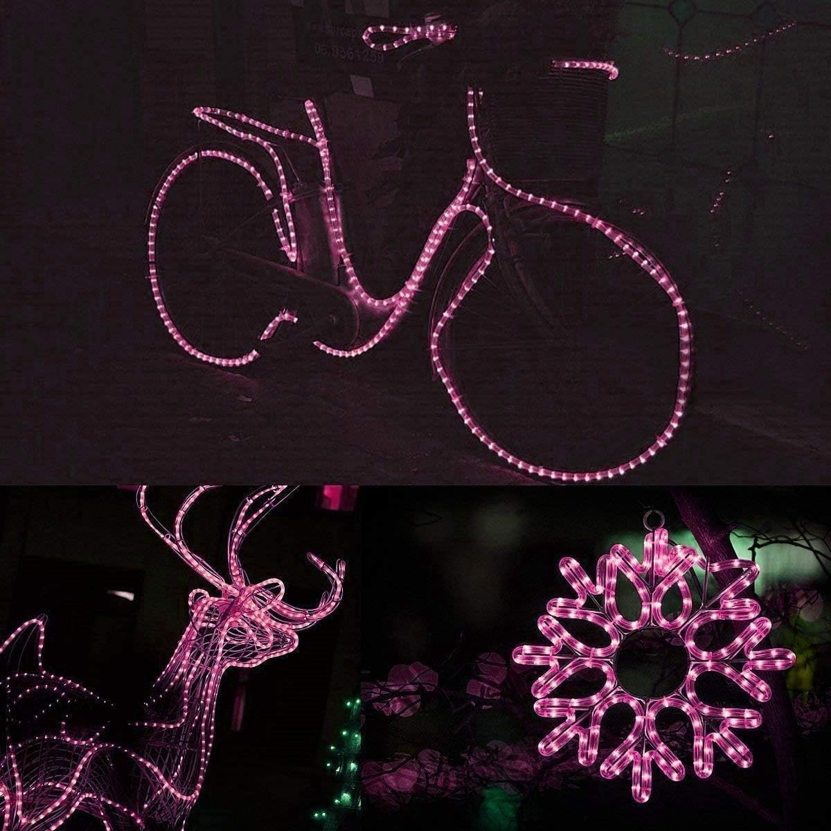 Solar Garden Lights, 100 LEDs 40ft Solar Rope Lights Waterproof Outdoor Copper Wire, 8Lighting Modes Solar Lights Outdoor Garden for Patio, Fence, Wedding Decor (Pink)