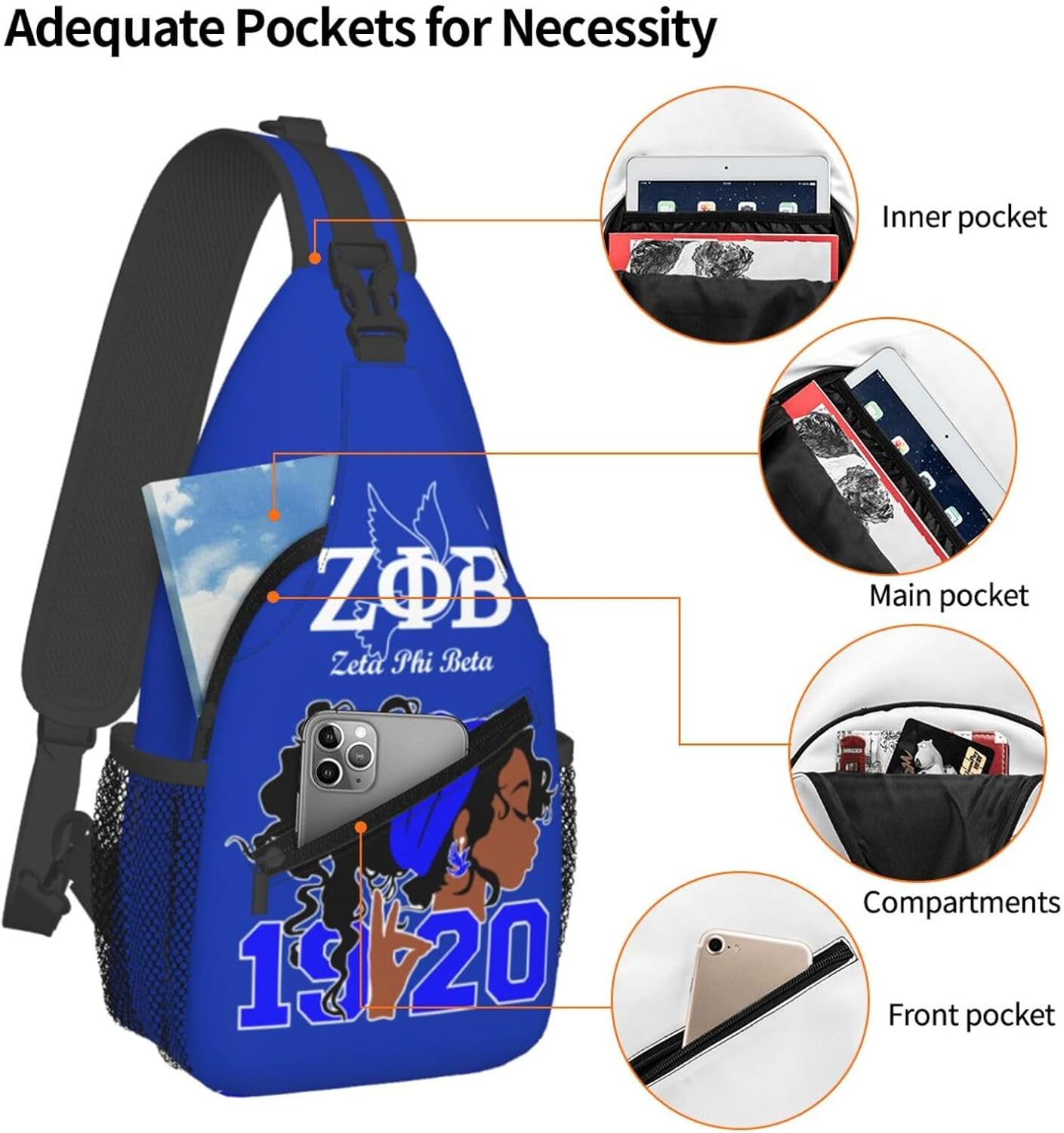 Sorority Chest Bag Fashion Casual Sling Bag Sport Travel Daypack for Women Men - Image 4