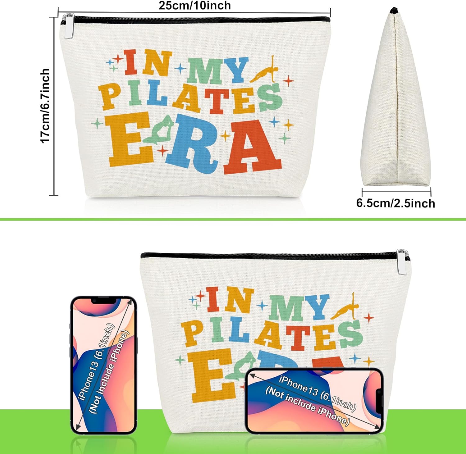 Pilates Makeup Bag Pilates Lover Gifts Yoga Presents for Women Teacher Instructor Best Friend Coworker Zipper Pouch Yoga Lovers Gift Ideas Christmas Birthday Presents Meditation Travel Cosmetic Bag - Image 2