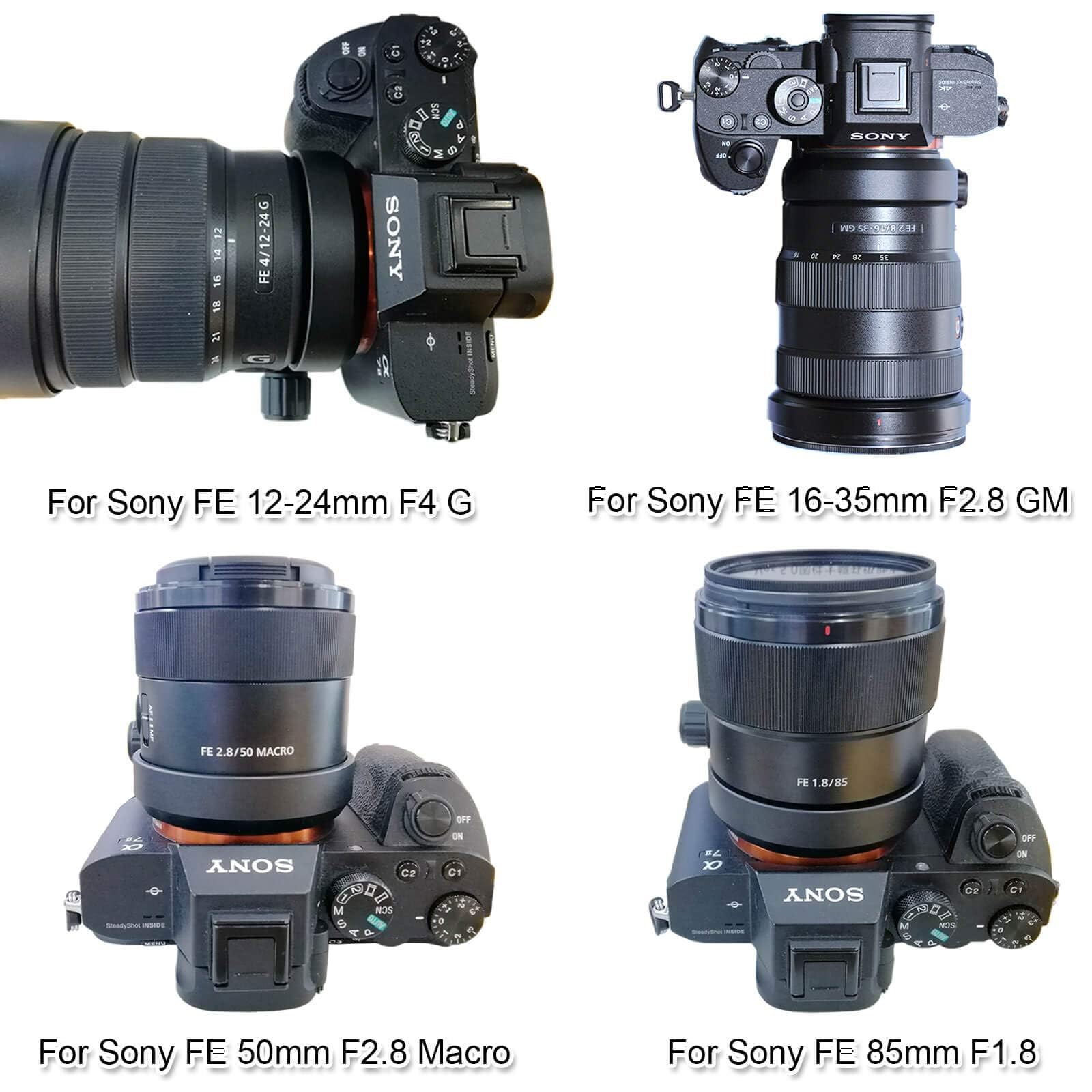 iShoot Stativ Mount Ring Objektiv Kragen mit Arca-Swiss Fit Schnellspannplatte kompatibel mit Sony SEL35F14Z 35mm, SEL90M28G 90mm f/2.8 Macro G OSS, SEL100F28GM 100mm f/2.8 STF GM OSS