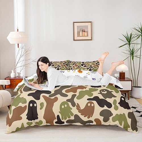 Miniatura 10 de Juego de funda de edredón con diseño de sol y luna, diseño de mariposa de árbol bohemio, psicodélico, hippie, para niños, niñas, adolescentes,