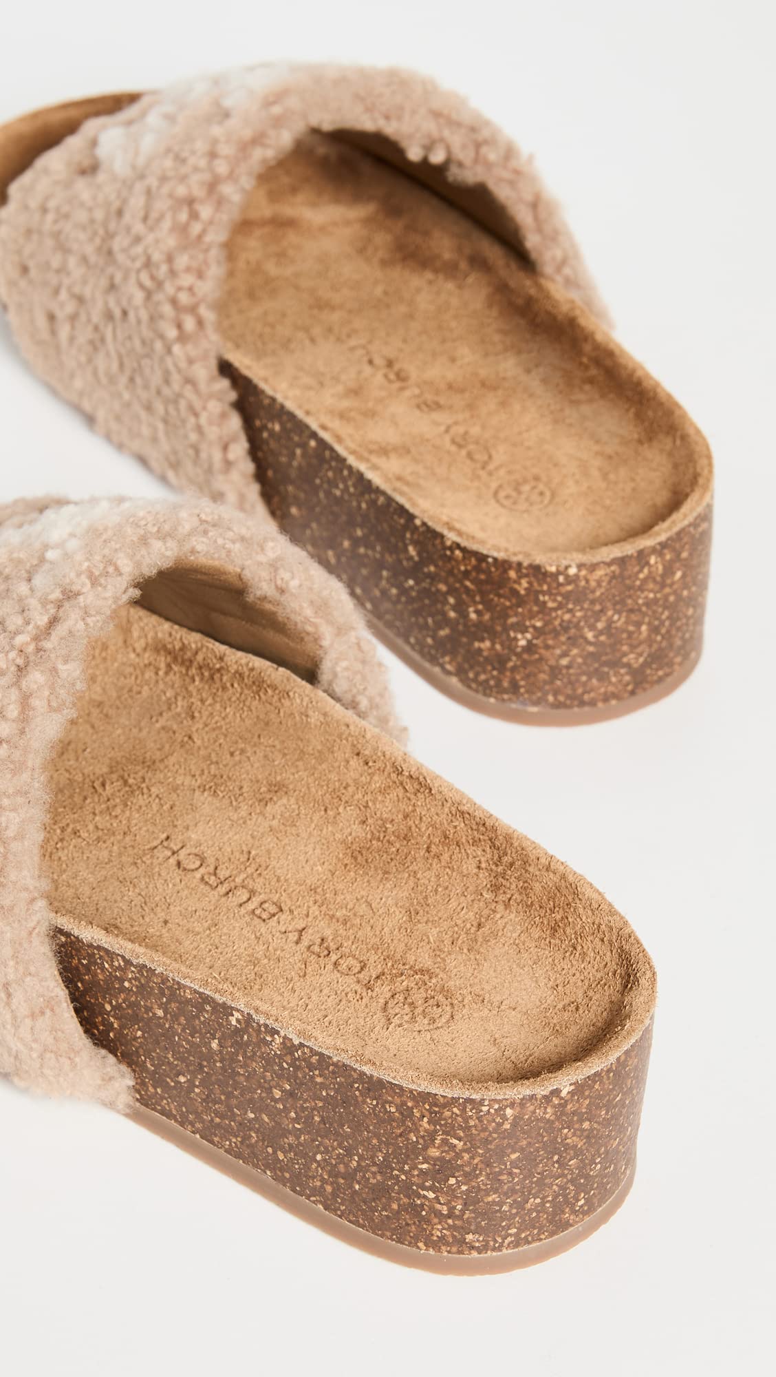 Tory Burch Women's Double T Shearling Wedge Slides Almo B2B - Main Image