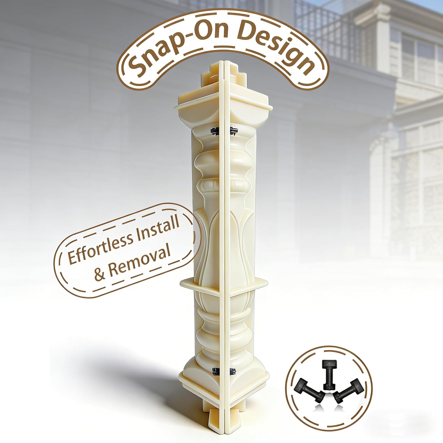 Heavy Duty 78cm ABS Concrete Balcony Mold - Thickened Reusable Prefabricated Mould with Built-in Buckles, Industrial Grade for Construction Engineering (Pattern 5)
