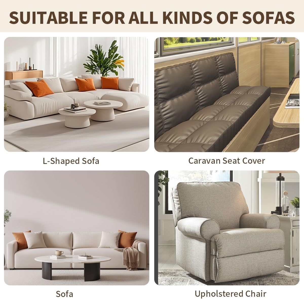 Thick Shaggy Fuzzy Sectional Couch Cover Non-Slip Sofa Covers Washable Sofa Slipcovers for Pets Kids Children Dog Cat(Khaki,90 * 120cm/35.4 * 47.2 in)