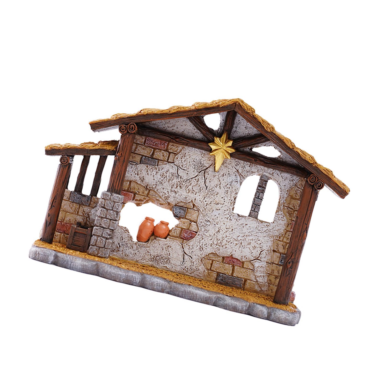 Cabaña religiosa en miniatura personalizable de 11 cm para decoración del hogar, pequeñas religiosas para el hogar