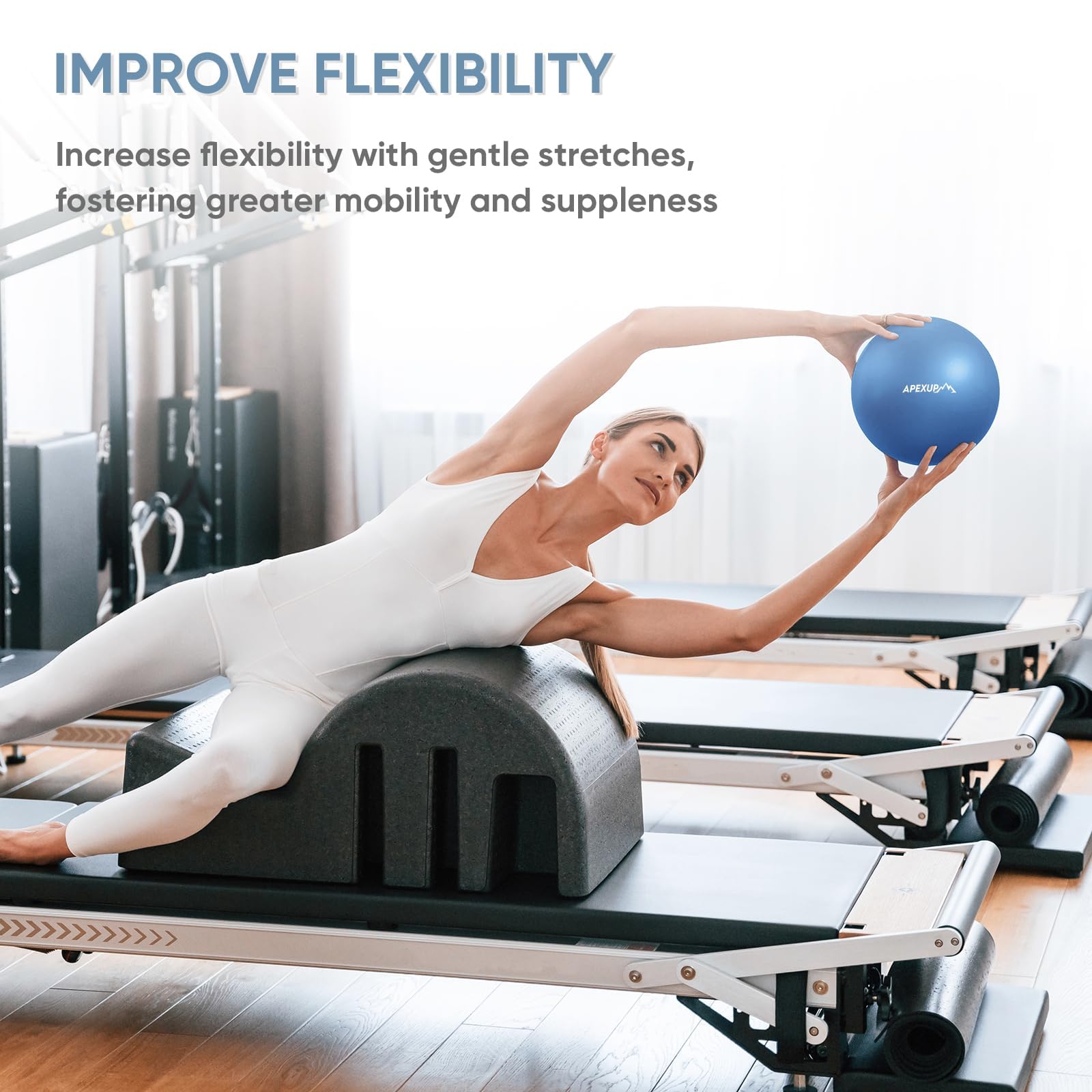 APEXUP 22,9 cm großer Pilates-Ball, kleiner Gymnastikball für Yoga, Fitness, Balance, Kerntraining, Physiotherapie