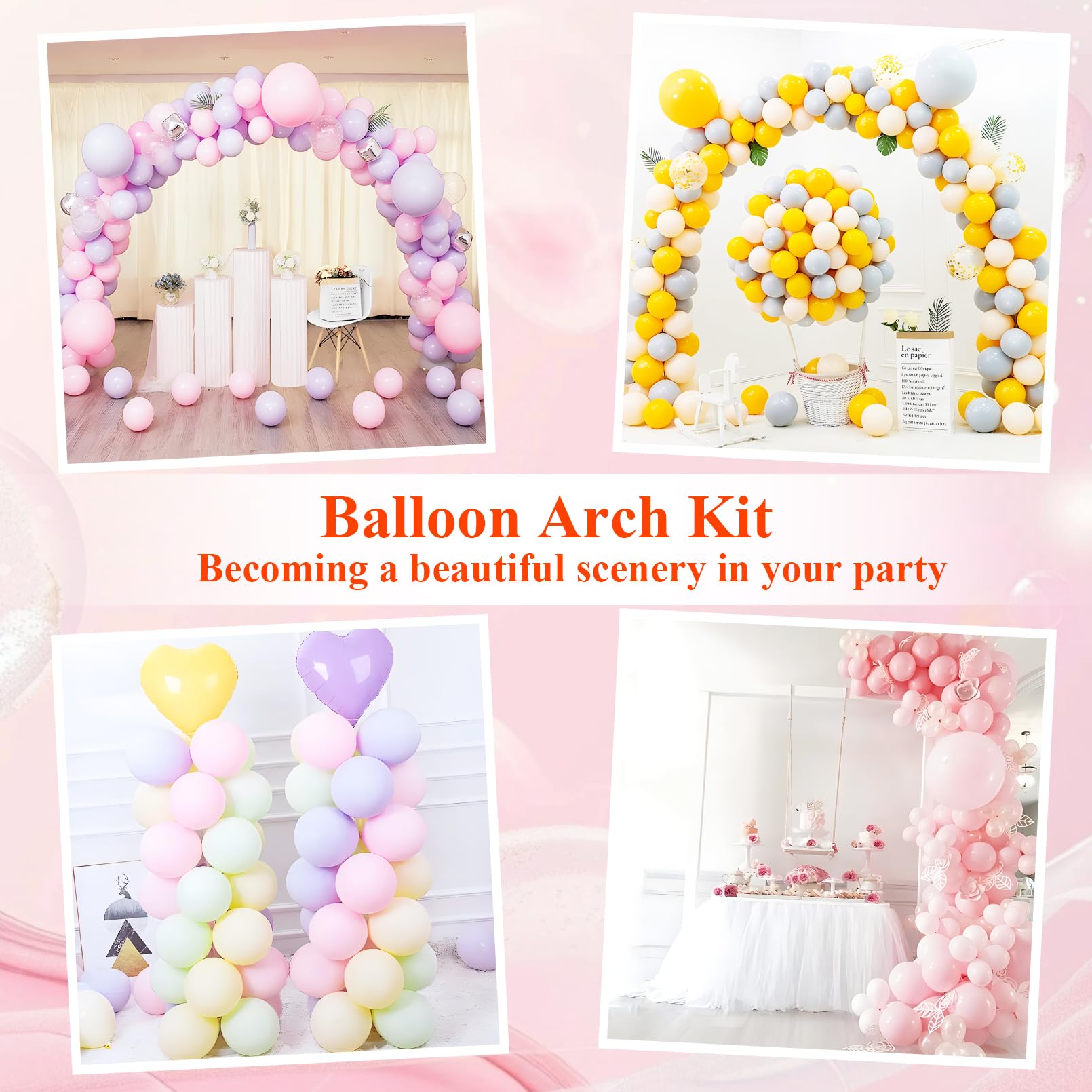 Set di 2 cornici in metallo per arco di nozze, supporto per sfondo ad arco di palloncini, ideali per cerimonie, feste, compleanni, baby shower, anniversari, interni ed esterni, decorazione per eventi