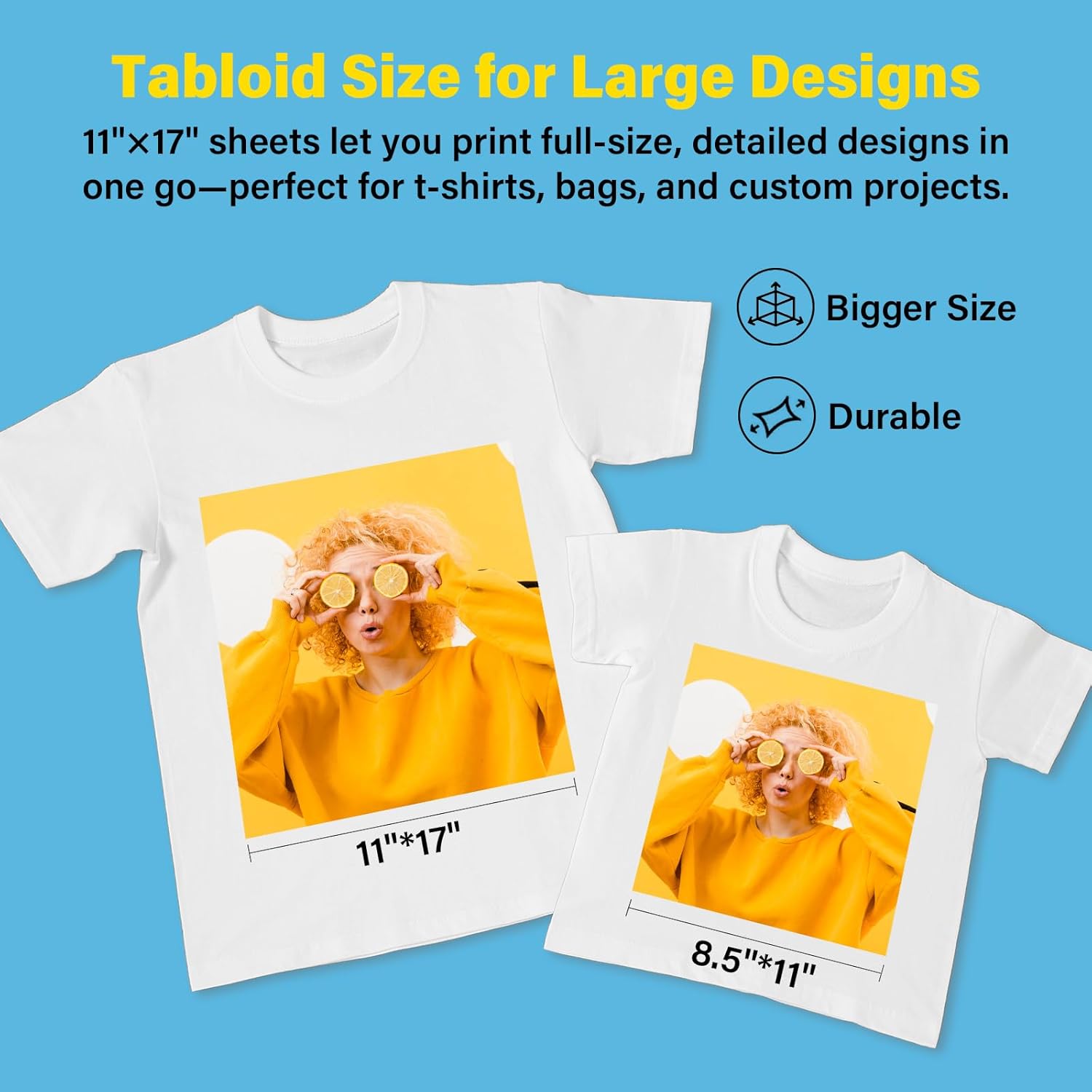 TECKWRAP Printable Heat Transfer Paper for T-Shirts 10 Sheets, 11" X 17" Printable Heat Transfer Vinyl for Inkjet Printer, Iron on Transfer Paper for Light and Dark Fabric (Matte)