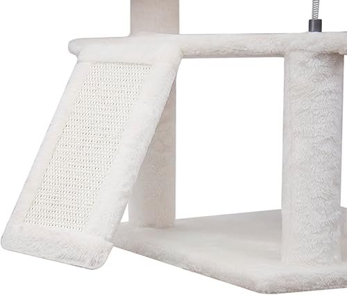 Miniatura 6 de Wiki Árbol para gatos de 36.23 pulgadas de altura con hamaca colgante de condominio para gatos y bolas de resorte, color beige