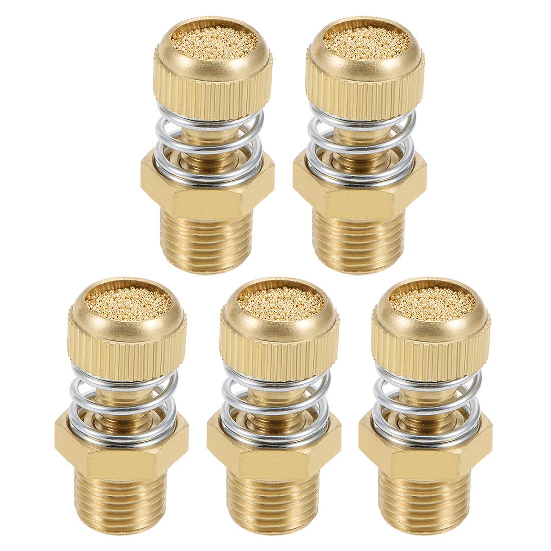 Silenziatore scarico aria regolabile pneumatico rame 1/8 BSPT 5 pezzi