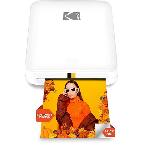 KODAK Step Slim Instant Smartphone Photo Printer - Portable Sleek Color Wireless Mobile Printer - Zink 2x3” Sticky-Back Photos - Print from iOS & Android Devices with Bluetooth w/the Fun App - White