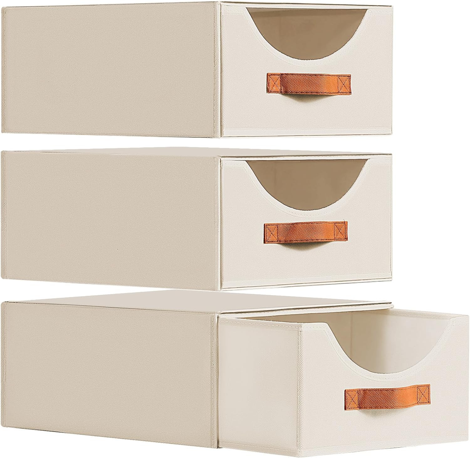 DIMJ Closet Organizers and Storage - Fabric Storage Bins with Drawers, Collapsible Clothes Organizers Stackable Drawers for Closet, Bedroom, Living Room, Shelf, Wardrobe