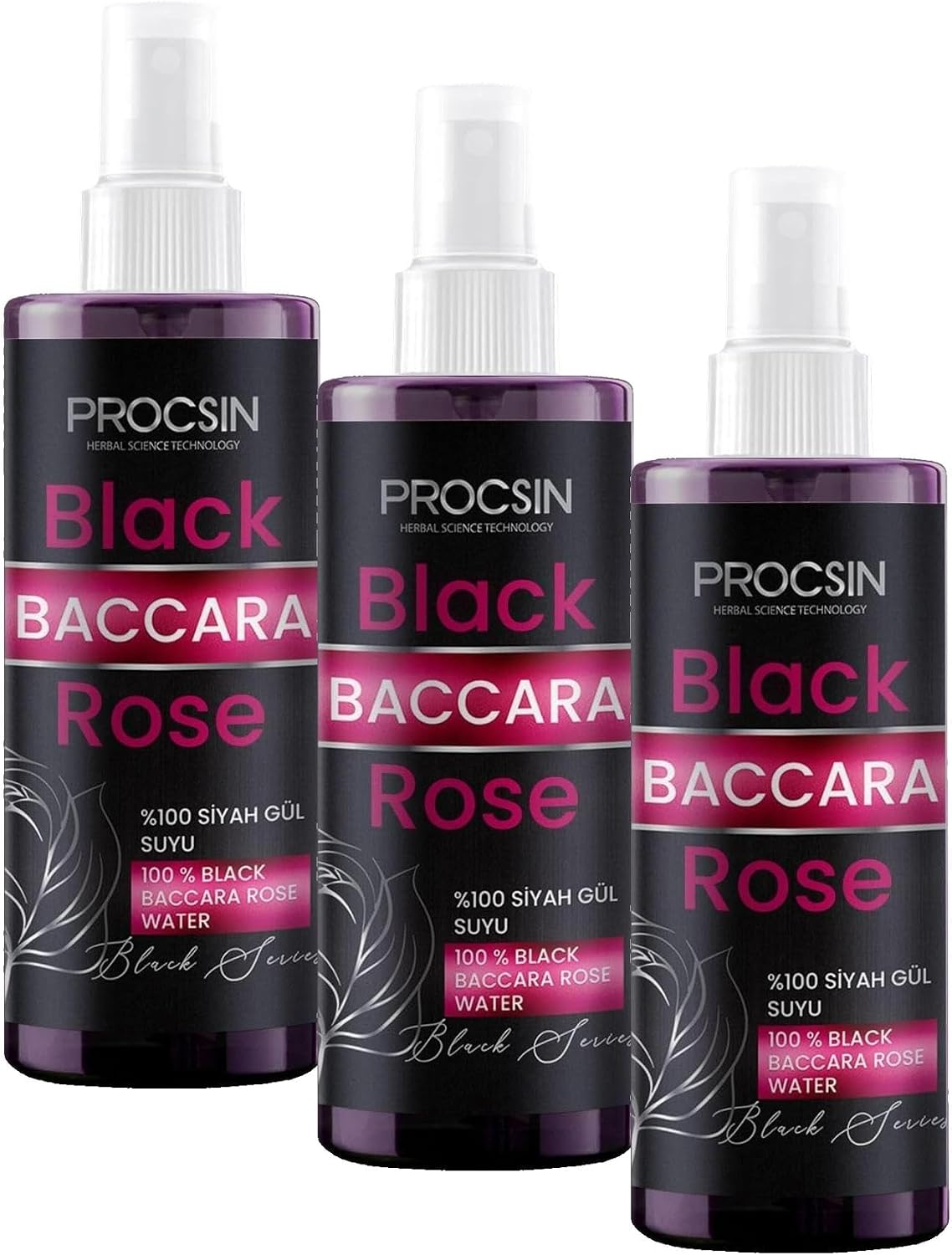 Procsin Black Baccara%100 Siyah Gül Suyu 200 Ml (3 paketi)