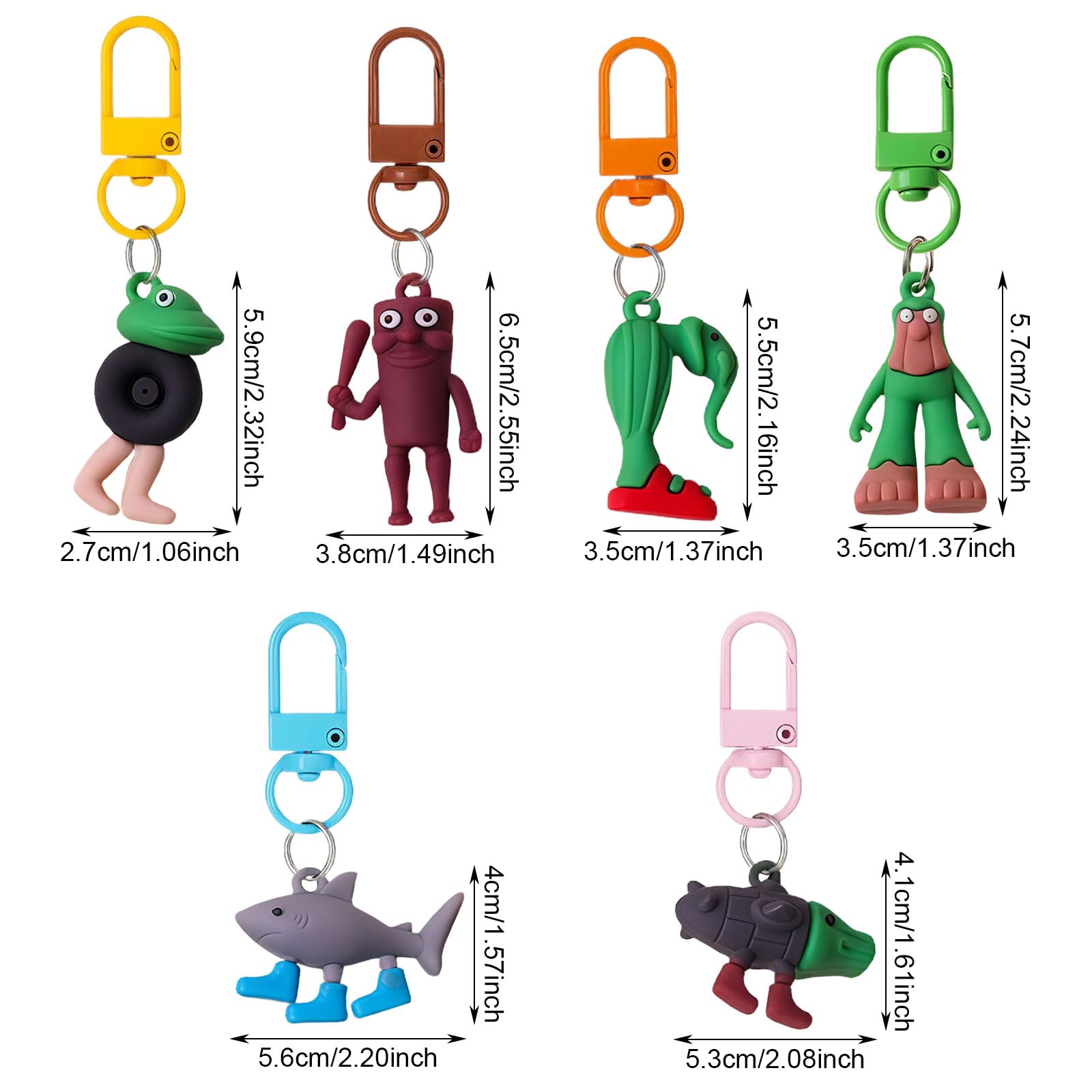 SSKHE 9PCS Italian Brainrot Meme Figures, Tralalero Tralala Tung Tung Tung Sahur Fidget Toys Anime Figure Keyring Set - Image 2