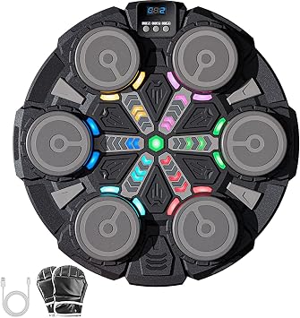 Music Punching Machine for Kids Adults with Boxing Glove, Wall Mounted Bluetooth Punching Machine Boxing Training Workout Exercise Equipment, Home Gym Sport Toys Gifts for Boys Girls Teens