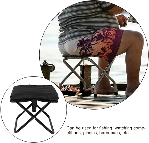Miniatura 6 de Taburete plegable portátil con elegante bolsa con cremallera, ligero y asiento al aire libre para camping, senderismo, pesca, mochilero, picnic,