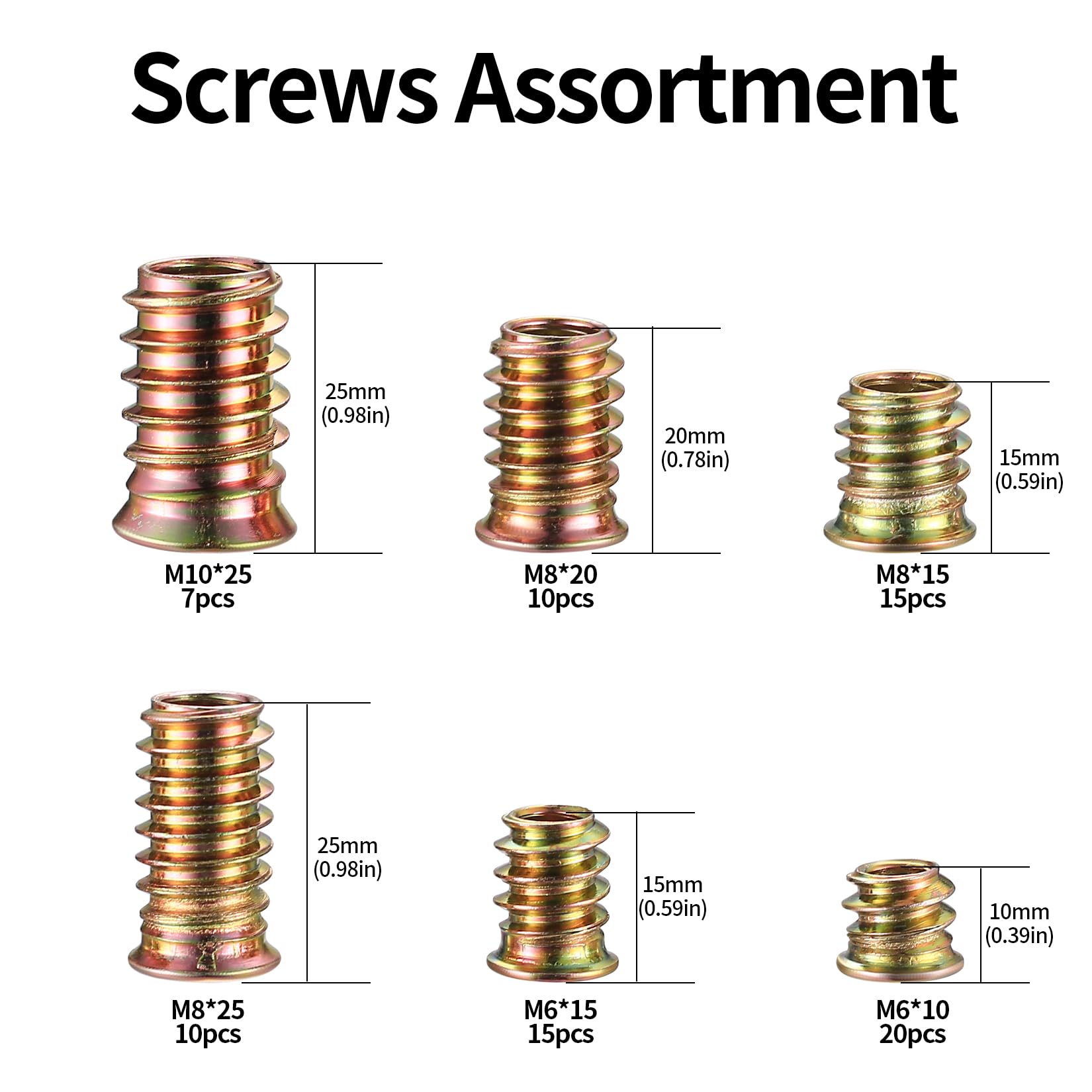 10-50P M4 M5 M6 M8 M10 Filettatura In Lega Di Zinco Per Inserto In - Foto 10