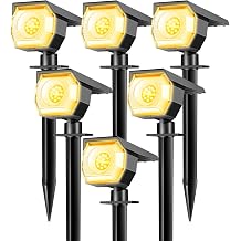 6 Pack Solar Spot Lights Outdoor, Solar Spotlights Outdoor Waterproof 2-in-1 Auto On/Off Landscape Lighting for Outside Yard Wall Garden PathwayWarm White