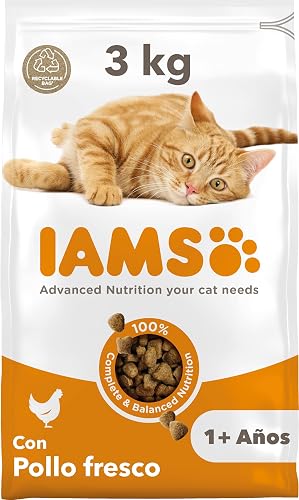 IAMS Alimento Seco para Gatos Adultos con Pollo Fresco, 3 kg