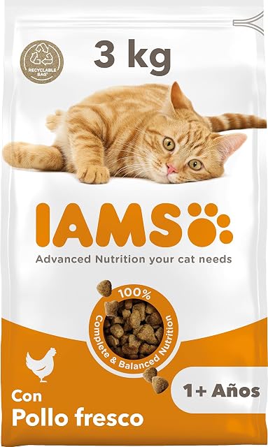 IAMS Alimento Seco para Gatos Adultos con Pollo Fresco, 3 kg
