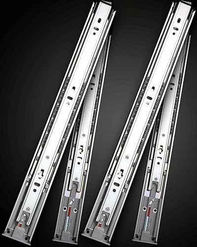 Juego de diapositivas de cajón de extensión completa sin ruido de precisión de 12 pulgadas, 2 pares (4 piezas)