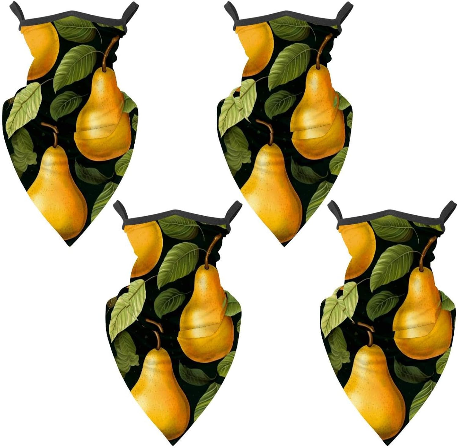 4 Pack Thanksgiving Pear Fishing Neck Gaiter - UV Face Mask Sun Protection for Men & Women