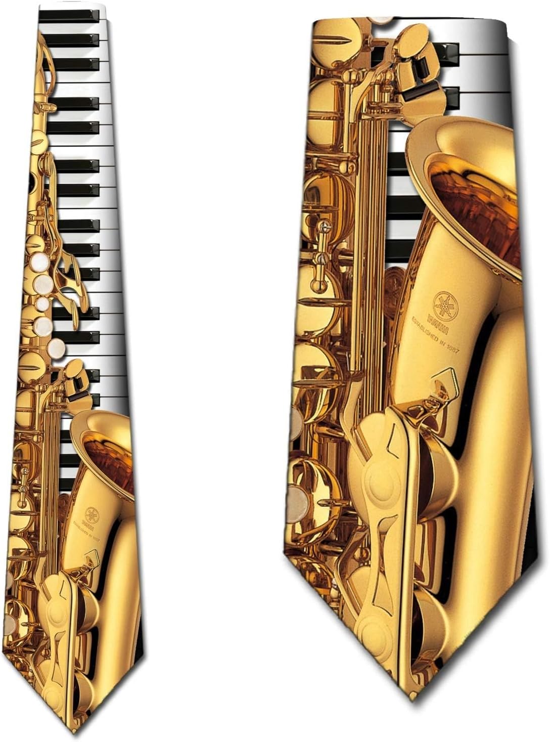 Three Rooker Music Ties Mens Jazz Saxophone Piano Necktie