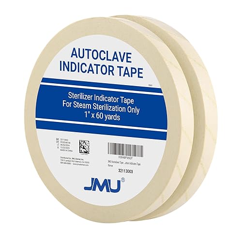 Vista 20 de JMU Cinta autoclave de 5 rollos, 3/4 pulgadas x 60 yardas, la esterilización indica cinta para esterilización con vapor