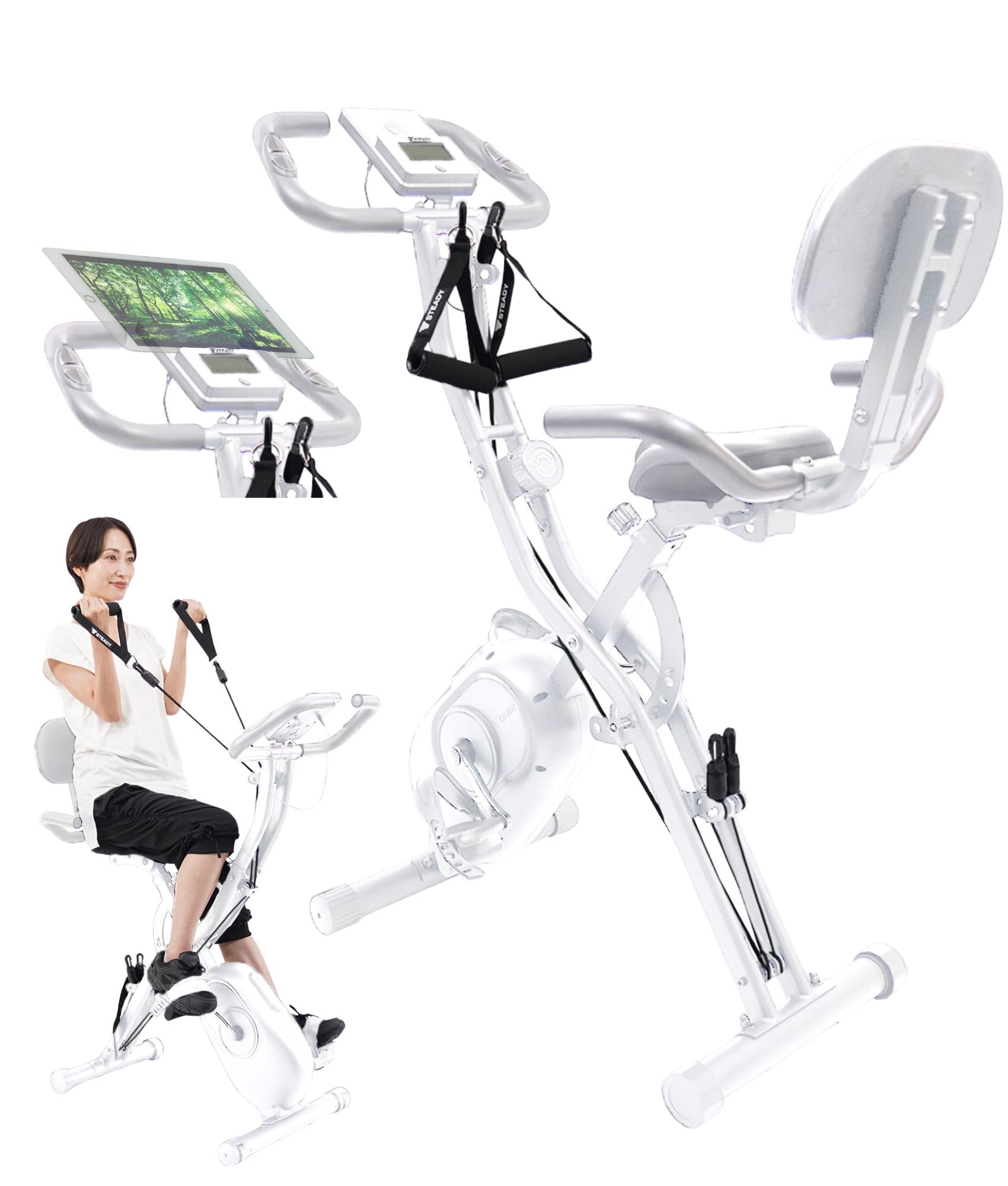 STEADY ST143 Fitness Bike, Foldable, Spin Bike, Home Use, Quiet 