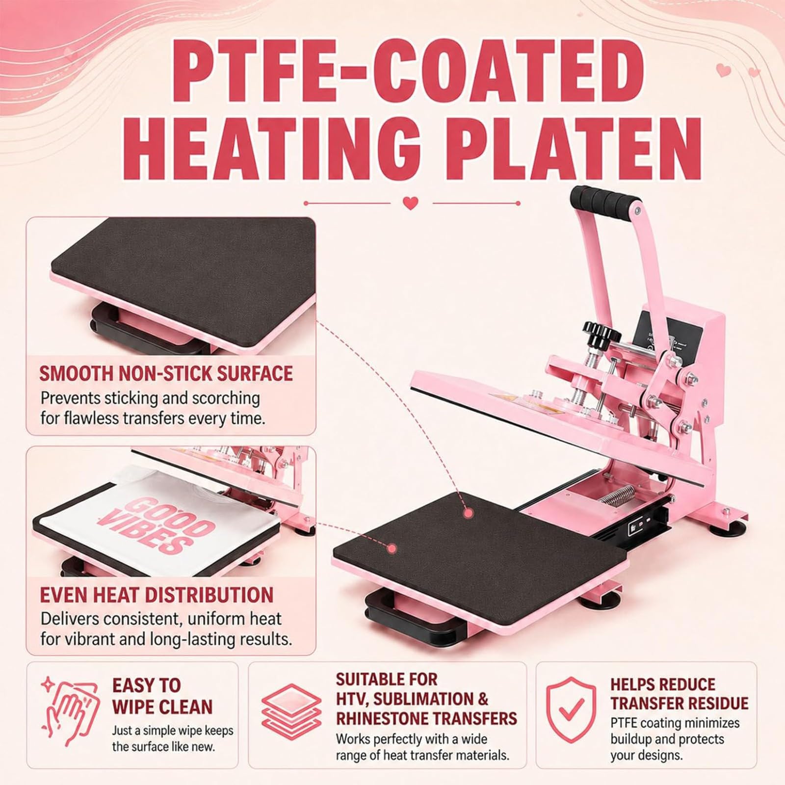 Prensa de Calor 23 * 30 Cm Prensa Textil Prensa de Calor para Camisetas Máquina de Impresión 600 W Multifuncional DIY con Controlador de Tiempo de Temperatura LED Digital 23 * 30cm