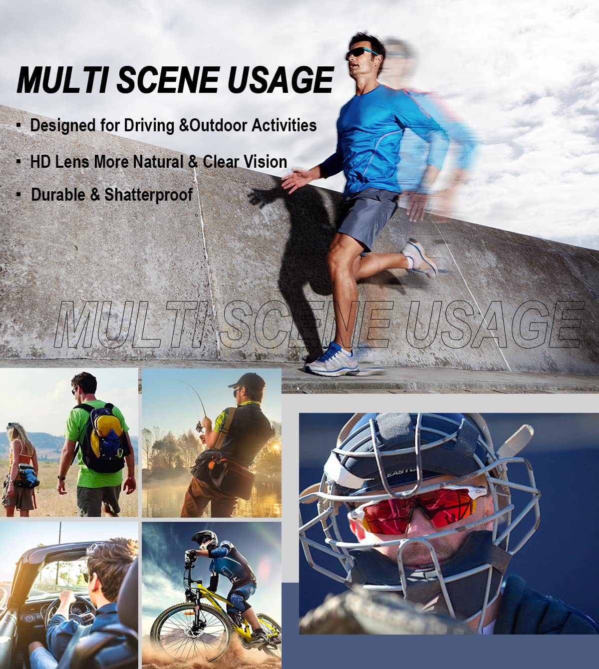 ZENNI Polarized Sports Sunglasses UltraLight Men's Eyewear, UV400