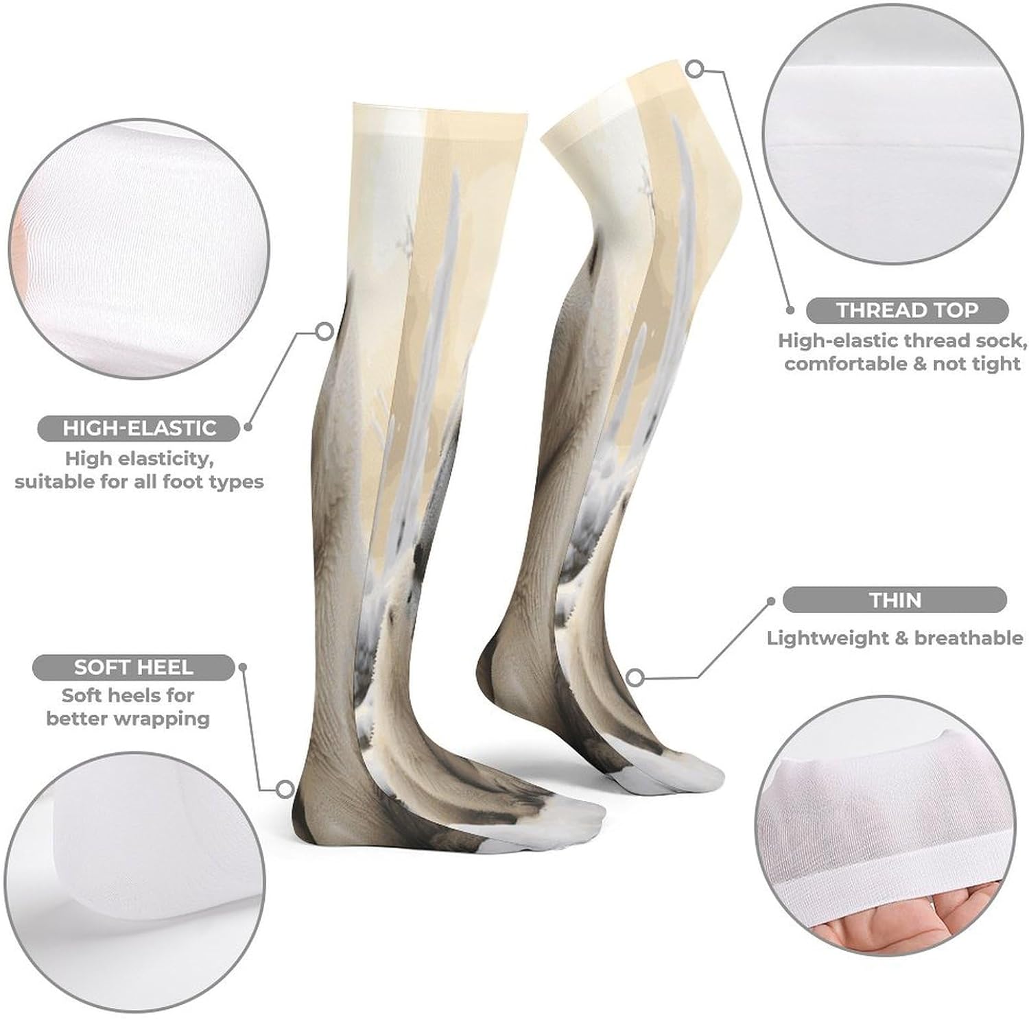 Polar Bear Love Women High Waist Fishnet Stockings Stretch Mesh Pantyhose Sexy Trendy Legwear for Daily Wear