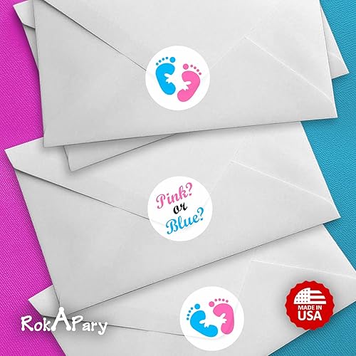 Miniatura 8 de 324 calcomanías de revelación de género rosa y azul para baby shower o baby shower, decoraciones de fiesta, calcomanías de besos para niños o niñas,