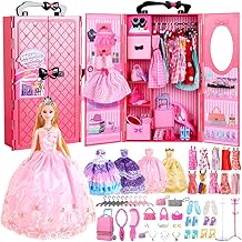 UCanaan Girl Doll and Closet Set with Doll Clothes and Accessories Items Including Fashion Dolls, Dressand Many Other Accessories (Refer Picture Shows)，Best Gitfs for Girls Christmas Birthday