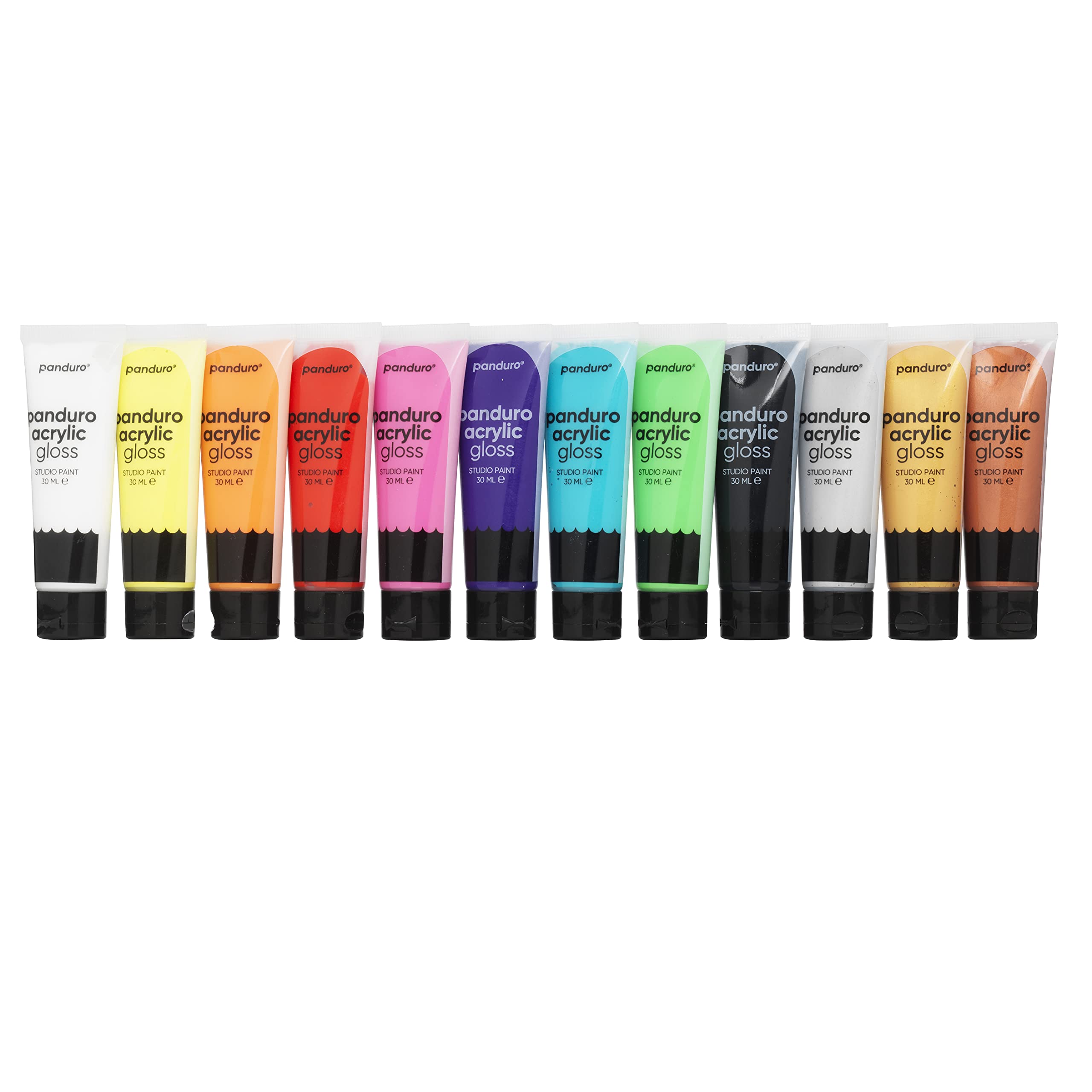Panduro Colori Acrilici Professionali Per Bambini, Set Da 12 Tubi Da 30 Ml. Vegani, Atossici E Brillanti