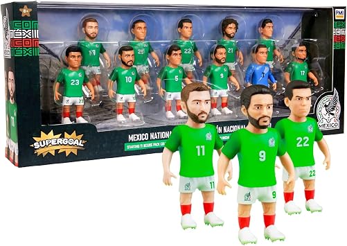 P.M.I. PMI Collectibles World Cup Soccer Figures 11 Pack Deluxe Box Team Players Official Football Mini Figures Premium Soccer Collectible Toy Set (Styles May Vary) (Team Mexico)