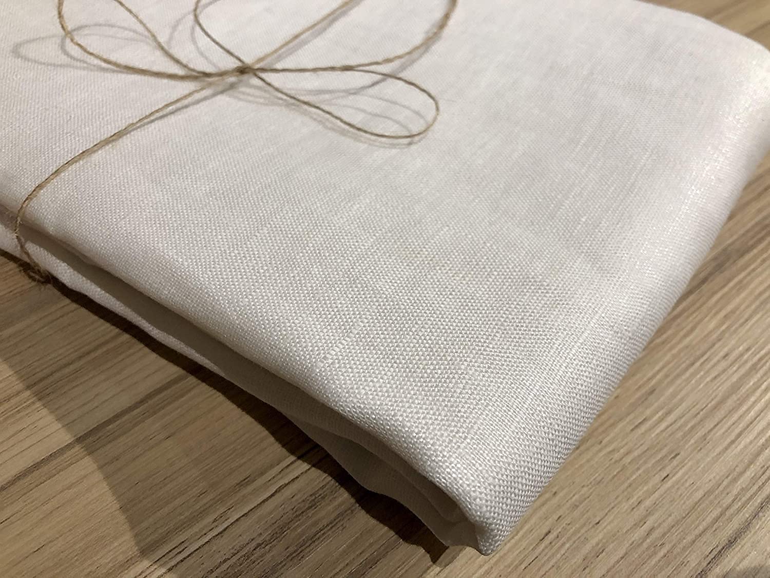 Plain Pure 100% Linen Fabric Linen Material for Dressmaking Curtains, Wedding, Home Decor - 140cm Wide (1 METRE, Cream)