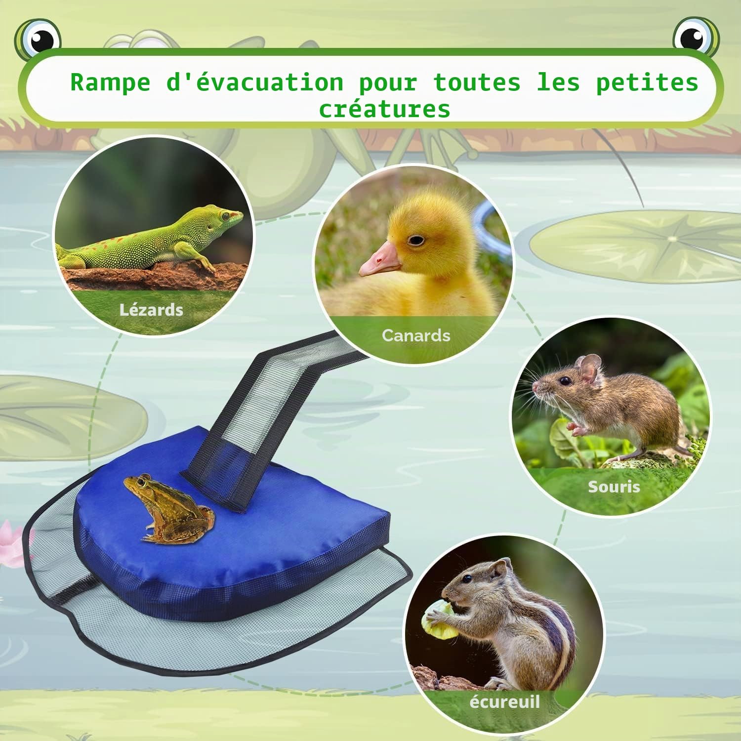 LATERN 2 Pièces Rampes D'Évacuation pour Animaux, 45CM x 34CM Sauver d'animaux Flottant pour Piscine Échelle de Sauvetage Gonflable pour Grenouille pour Tous Petits Animaux Entrant dans Piscine