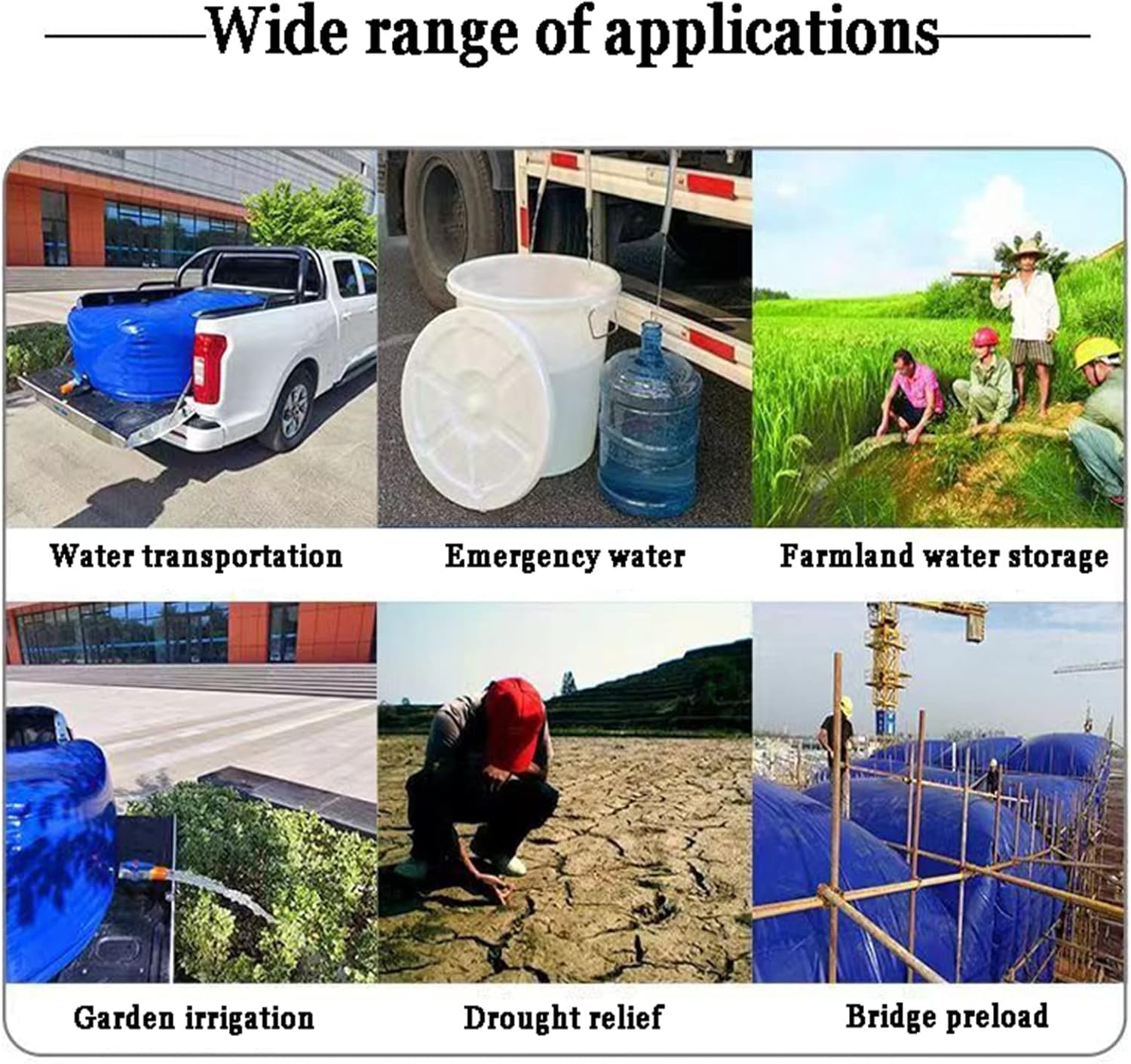 Borsa for la conservazione 'Acqua, Serbatoio di stoccaggio di liquidi Portatile, Serbatoio di stoccaggio 'Acqua di Emergenza for Campeggio all'aperto(0.8 * 0.43 * 0.34m/110L)