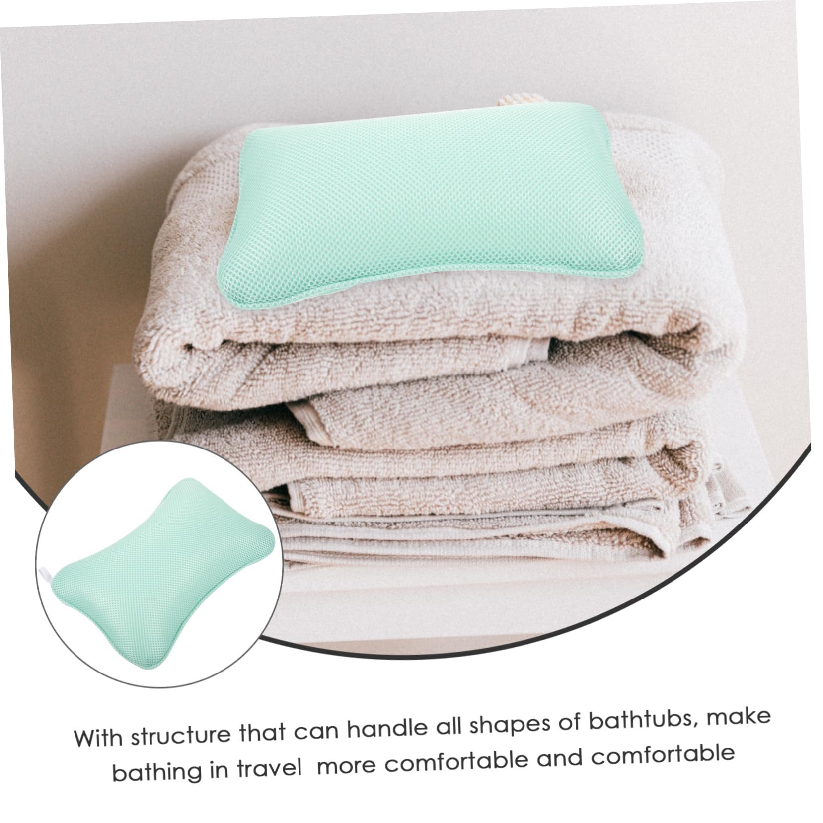 FOMIYES Bathtub Pillow for Relaxation Head Support for Tub with Non Slip Suction Cups Comfortable Washable Bath Pillow for Spa Soaking Neck Shoulder Support