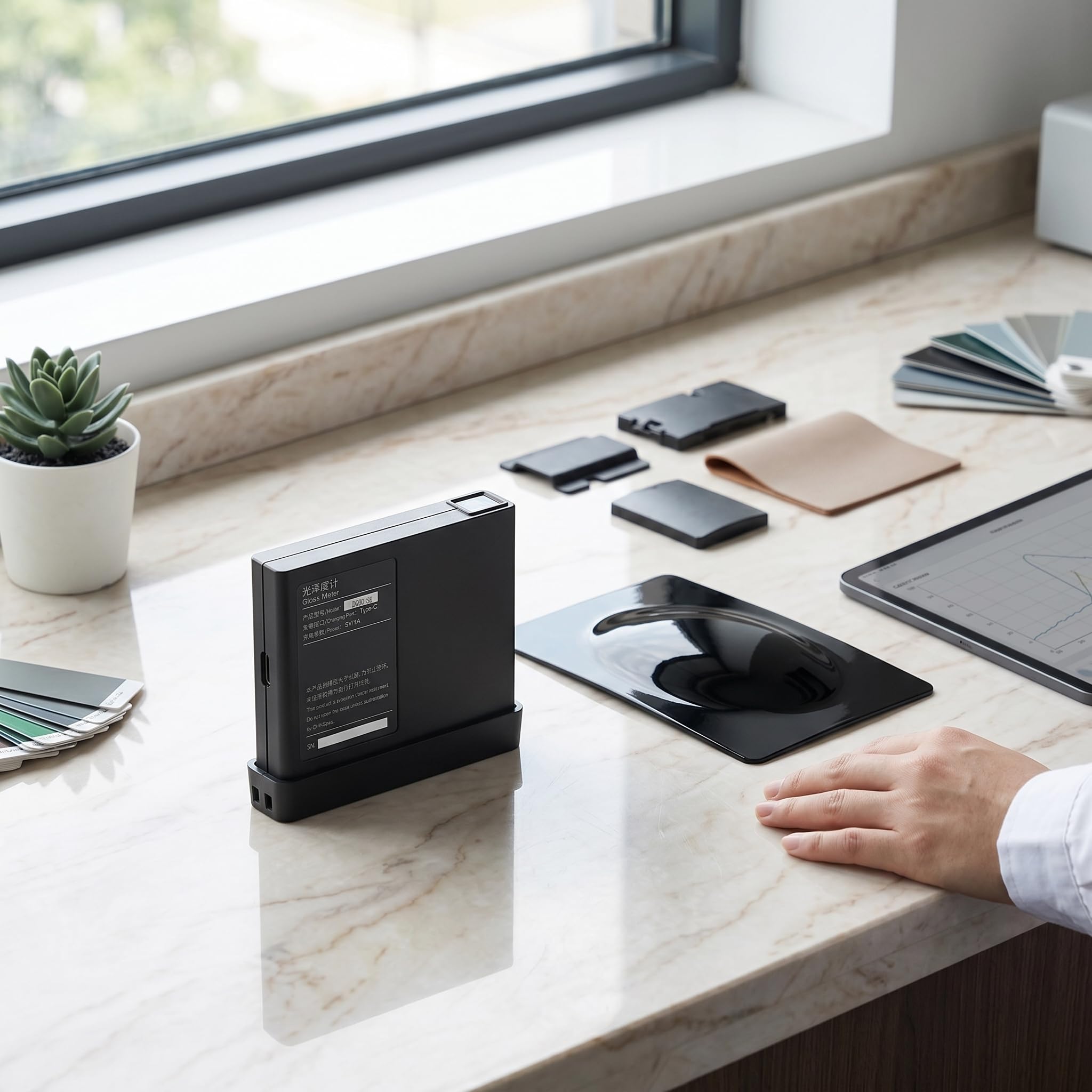 DG60 Glanzmessgerät 60-Grad 0-200GU Messbereich 1,14-Zoll Display USB-Ladung für Farbe Lack Glas Kunststoff